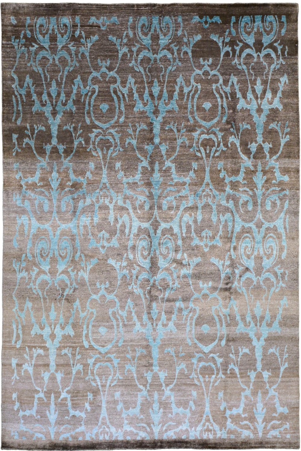 Transitional Brown Bamboo Silk Rug