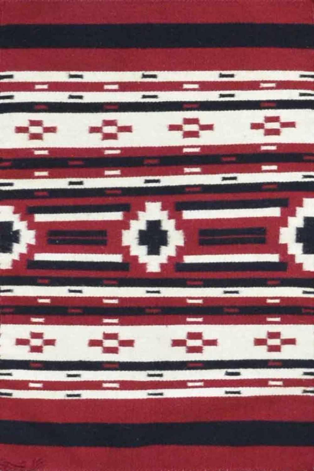 Old American Indian Navajo Rug in red 