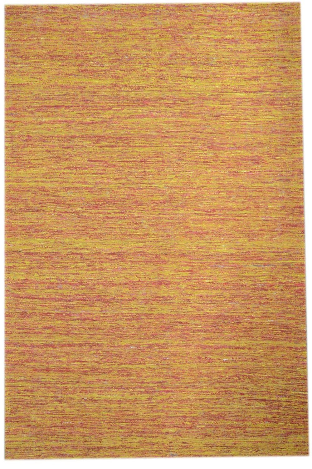 Indian Orange Yellow Saree Silk Rug 