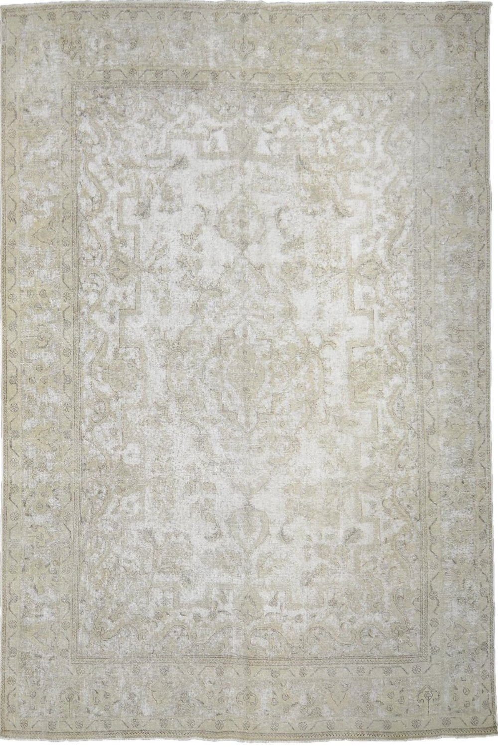 Distressed Maude Vintage Overdyed Rug in beige 