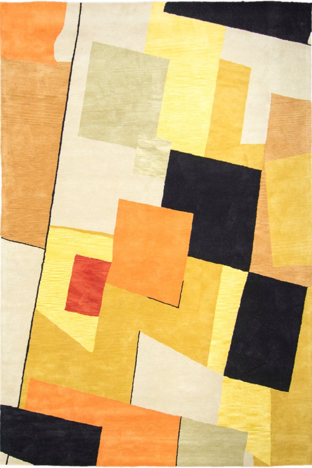 Modern Wool Tufted Rug in Yellow 