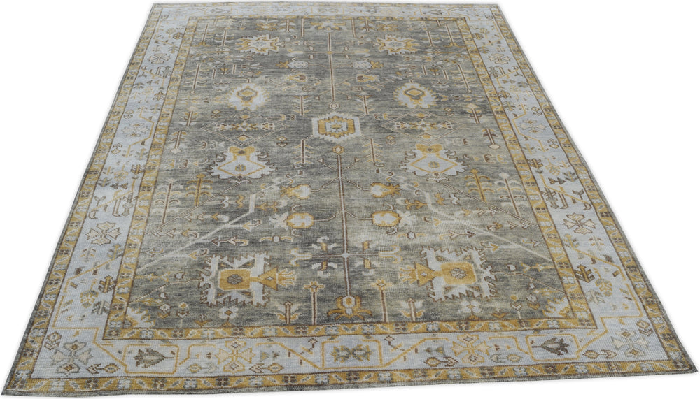 Hand Knotted Oushak Area Rug