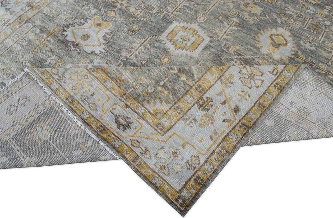 Hand Knotted Oushak Area Rug