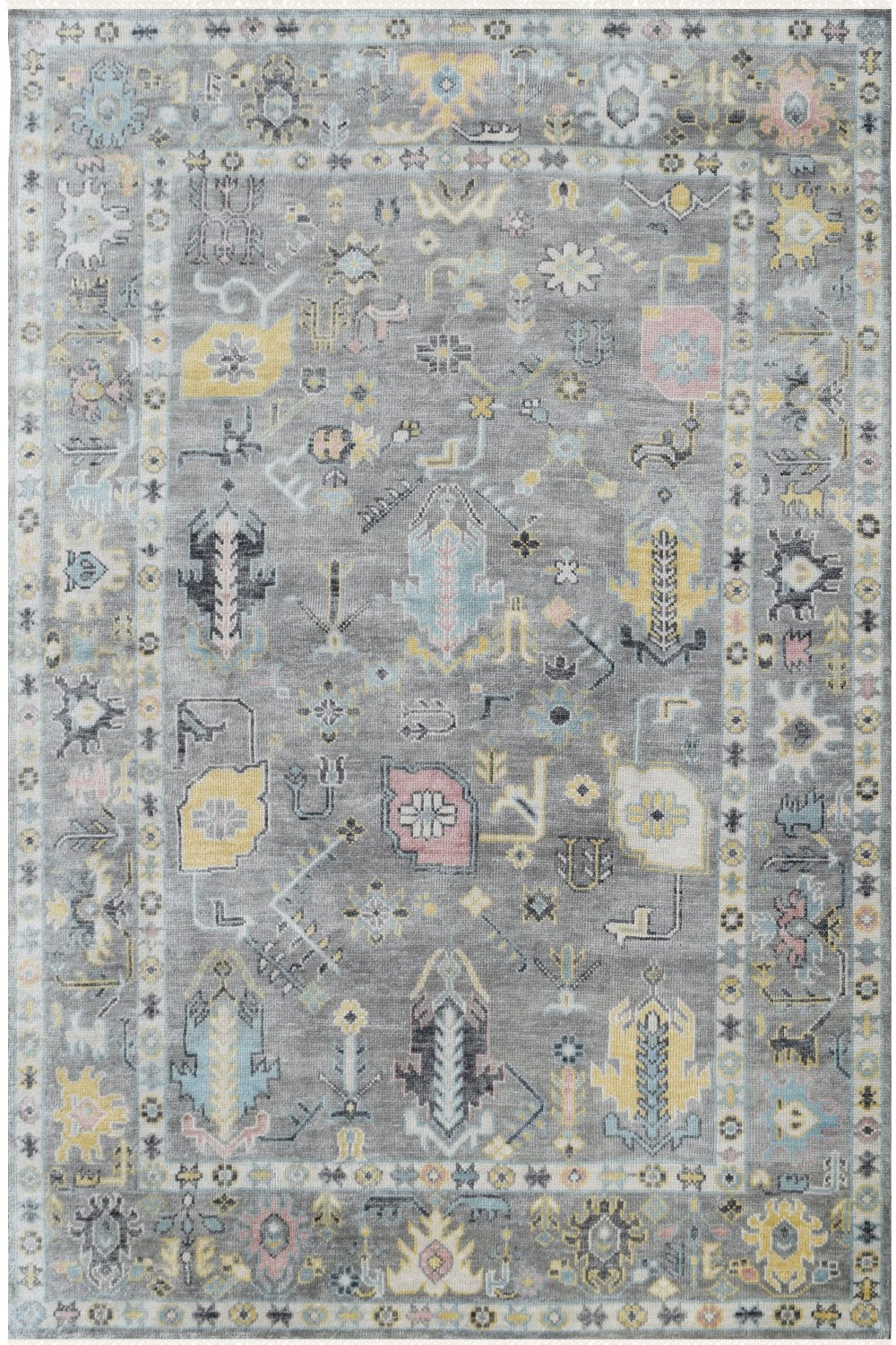 Hand Knotted Oushak Area Rug