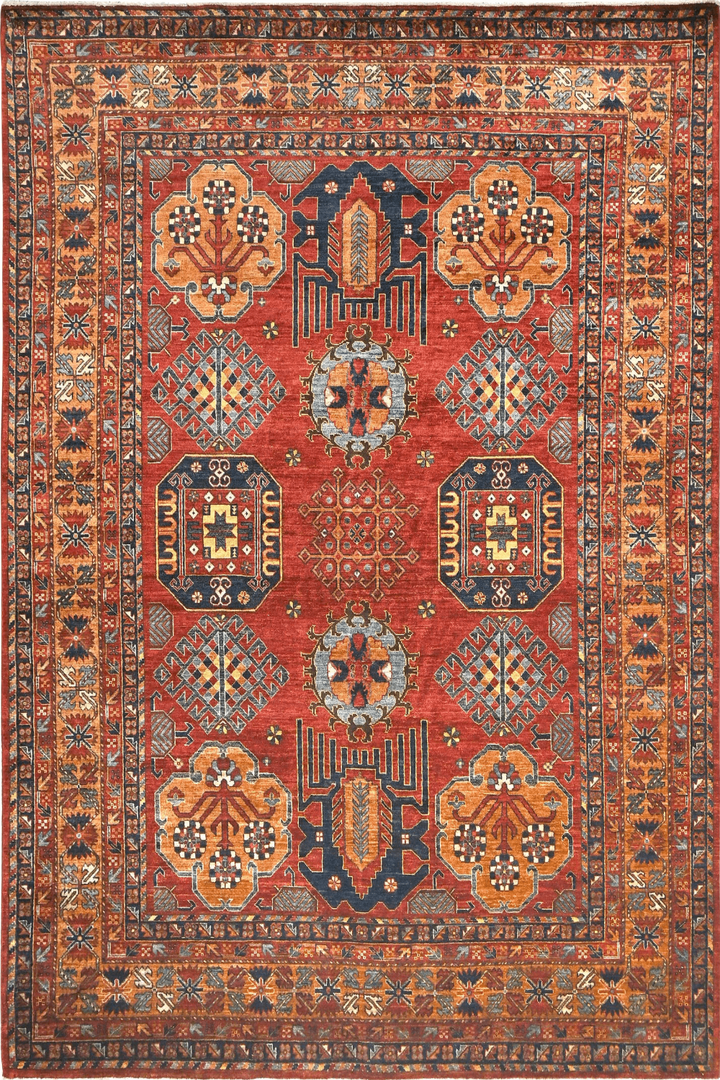 Hand Knotted Ariana Area Rug in Red 