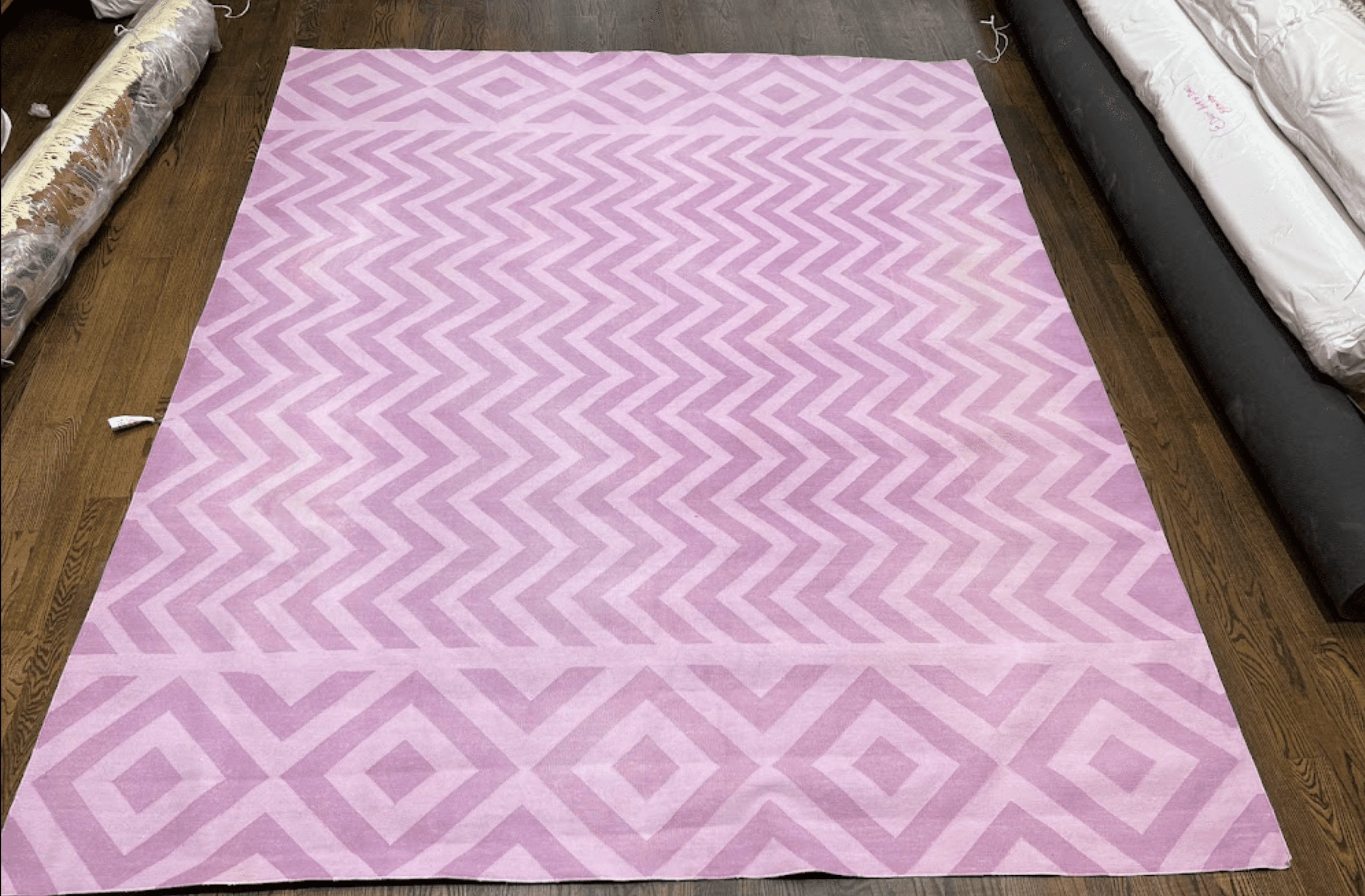 A customer pink rug after cleaning 