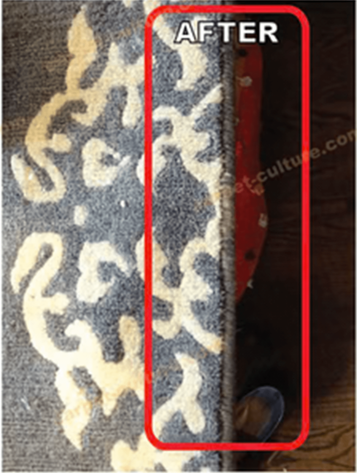 rug border after repair 