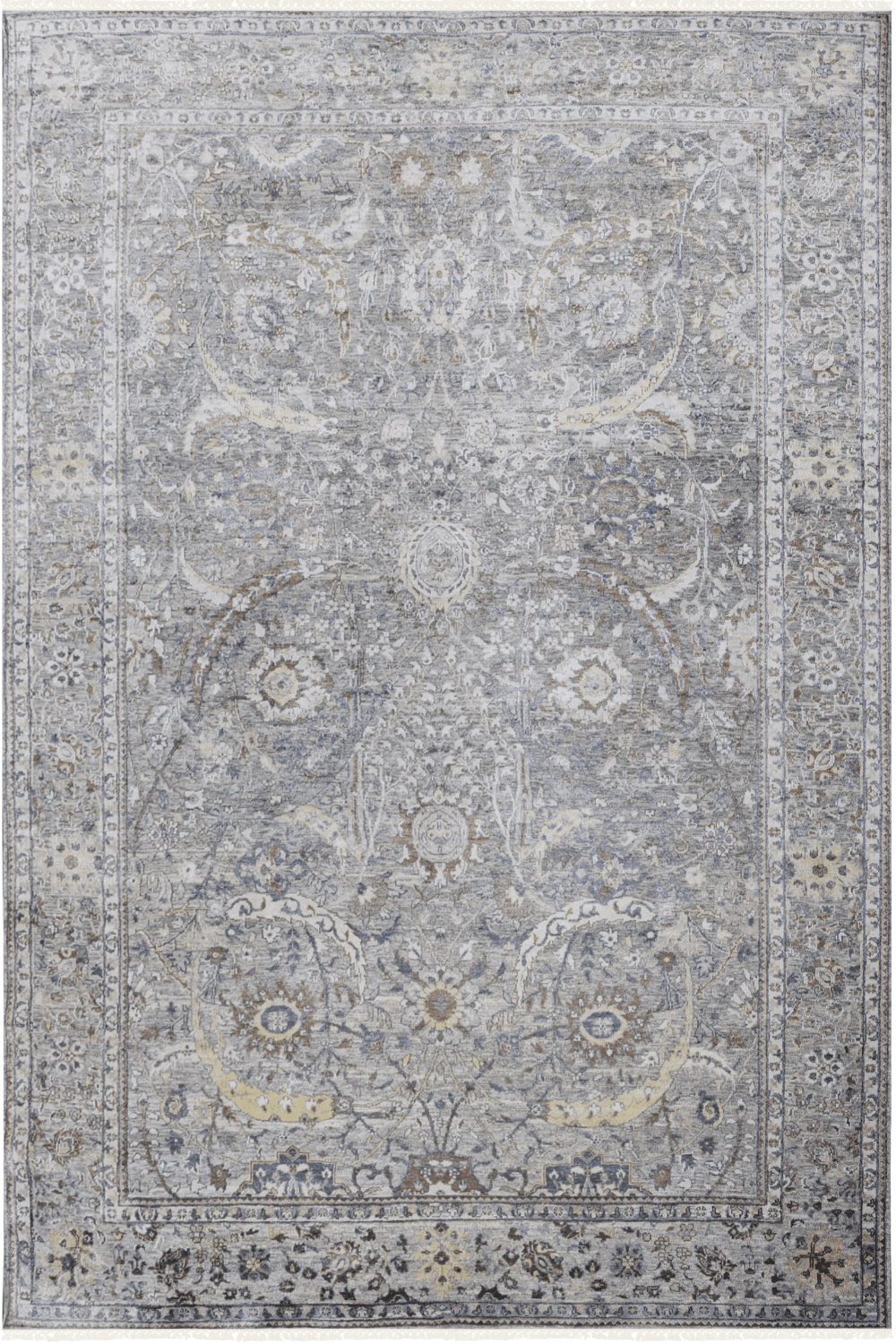 Hand Knotted Traditional Sultanabad Area Rug in gray 