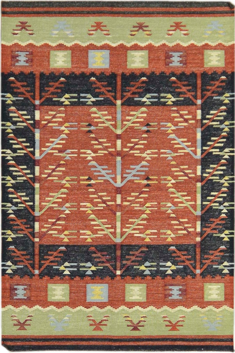 Handmade Kilim Rug in Orange 